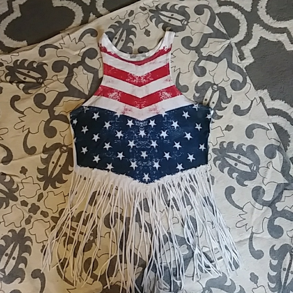 American flag tank top. Size s